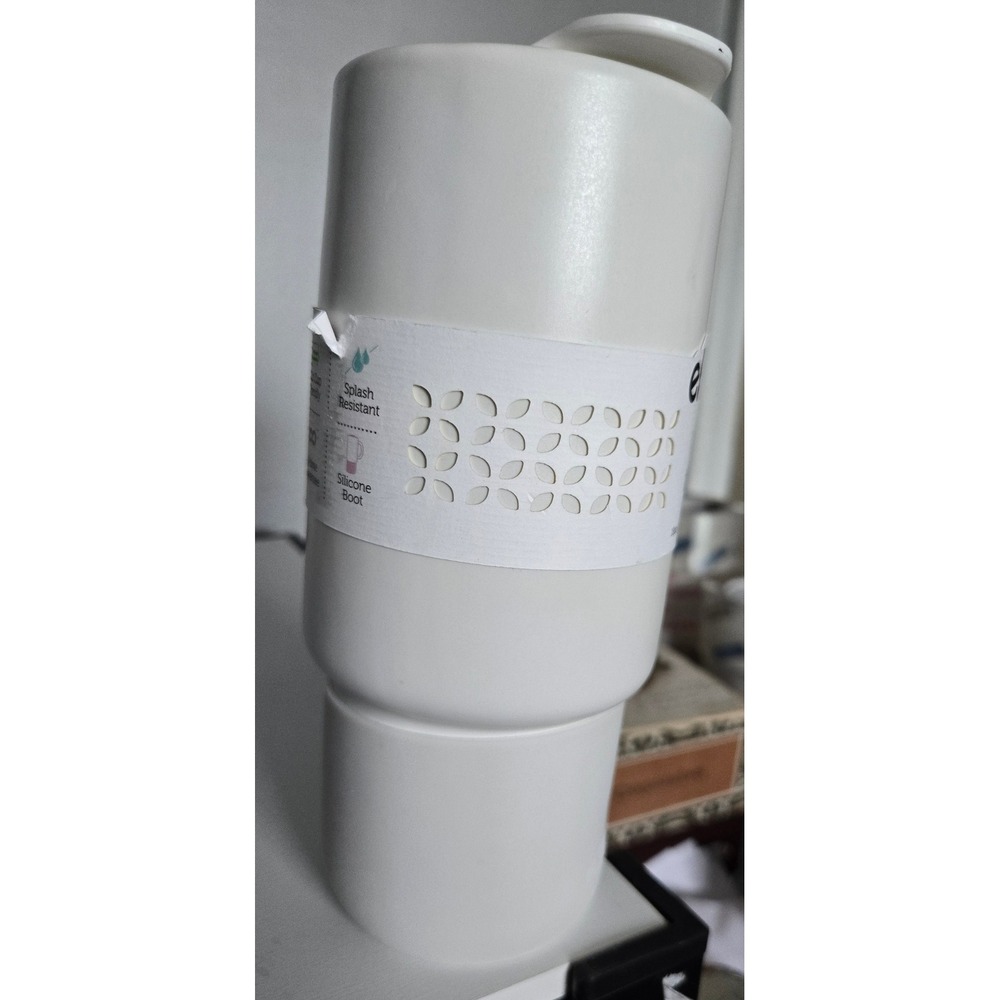 Ello Good to Go White Ceramic Travel Mug 18oz Splash Resistant Slider Lid Handle